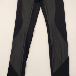 Lululemon Black Panel Active Leggings Size 4 Mixed Texture Workout Tights